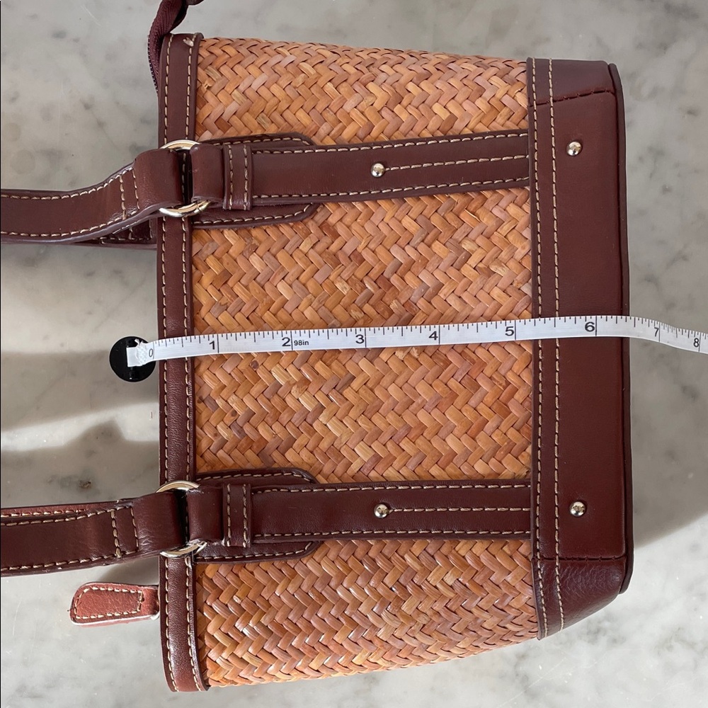 ETIENNE AIGNER Brown Tan Rattan Woven Small Tote Vintage - Picture 14 of 16